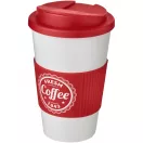 Cana de voiaj, 350 ml, 15,5xø9,5 cm, Americano, 20SEP0801, Polipropilena, Alb, Rosu