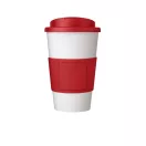 Cana de voiaj, 350 ml, 15,5xø9,5 cm, Americano, 20SEP0801, Polipropilena, Alb, Rosu