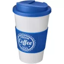 Cana de voiaj, 350 ml, 15,5xø9,5 cm, Americano, 20SEP0798, Polipropilena, Alb, Albastru