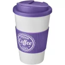 Cana de voiaj, 350 ml, 15,5xø9,5 cm, Americano, 20SEP0800, Polipropilena, Alb, Violet