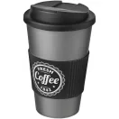Cana de voiaj, 350 ml, 15,5xø9,5 cm, Americano, 20SEP0790, Polipropilena, Argintiu, Negru