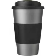   Cana de voiaj, 350 ml, 15,5xø9,5 cm, Americano, 20SEP0790, Polipropilena, Argintiu, Negru