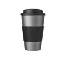 Cana de voiaj, 350 ml, 15,5xø9,5 cm, Americano, 20SEP0790, Polipropilena, Argintiu, Negru