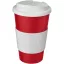 Cana de voiaj, 350 ml, 15,5xø9,5 cm, Americano, 20SEP0789, Polipropilena, Rosu, Alb