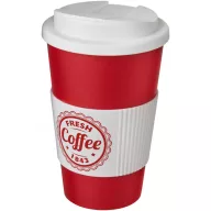   Cana de voiaj, 350 ml, 15,5xø9,5 cm, Americano, 20SEP0789, Polipropilena, Rosu, Alb