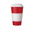 Cana de voiaj, 350 ml, 15,5xø9,5 cm, Americano, 20SEP0789, Polipropilena, Rosu, Alb