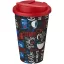 Cana de voiaj, 350 ml, 15,5xø9,5 cm, Brite-Americano, 20SEP0874, Polipropilena, Alb, Rosu