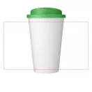 Cana de voiaj, 350 ml, 15,5xø9,5 cm, Brite-Americano, 20SEP0868, Polipropilena, Alb, Verde
