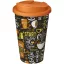 Cana de voiaj, 350 ml, 15,5xø9,5 cm, Brite-Americano, 20SEP0872, Polipropilena, Alb, Portocaliu
