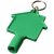 Maximilian house-shaped meterbox key with keychain, ABS Plastic, Green