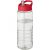 Sticla de apa, sport, 750 ml, 23.1xØ 9 cm, H2O, 20IUN0659, Transparent, Rosu, PET, Polipropilena