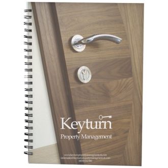   Desk-Mate® wire-o A5 notebook PP cover, Paper, polypropylene, White, solid black, 50