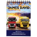 Desk-Mate® wire-o A6 notebook, Paper, White, solid black, 80