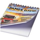 Desk-Mate® wire-o A6 notebook, Paper, White, solid black, 80