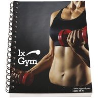   Desk-Mate® A5 notebook synthetic cover, Paper, polypropylene, White, solid black