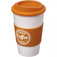   Cana de voiaj, Americano, 18SEP3107, 350 ml, 15.5x Ø9.5 cm, Polipropilena, Silicon, Portocaliu