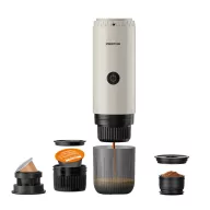   Aparat de cafea portabil, Prixton, 2610E19383, 80 ml, 7.5x25x7.8 cm, ABS, Polipropilena, Crem