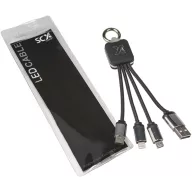   Cablu light-up, SCX, 18SEP2527, 14x2.5 cm, Cauciuc, Aluminiu, Plastic, Negru