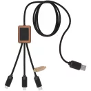 Cablu 3-in-1, SCX, 18SEP2538, 100x3x1.1 cm, Plastic, Bambus, Natur