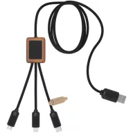   Cablu 3-in-1, SCX, 18SEP2538, 100x3x1.1 cm, Plastic, Bambus, Natur