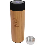   Termos cu senzor de temperatura, SCX, 18SEP4293, 500 ml, 20.8x Ø6.9 cm, Otel, ABS, Bambus, Natur