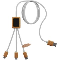   Cablu de incarcare, 2401E14963, SCX, 100x1.1x3 cm, PET, ABS, Bambus, Alb