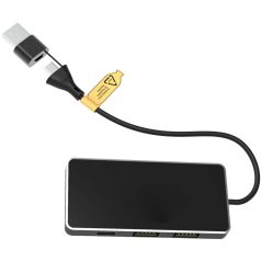   Hub usb 6 porturi, 8-in-1, 2502E14516, SCX, 14.6 x 2.5 x 8.5 cm, Metal, PET, Negru