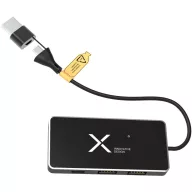   Hub usb 6 porturi, 8-in-1, 2502E14516, SCX, 14.6 x 2.5 x 8.5 cm, Metal, PET, Negru