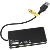   Hub usb 6 porturi, 8-in-1, 2502E14516, SCX, 14.6 x 2.5 x 8.5 cm, Metal, PET, Negru