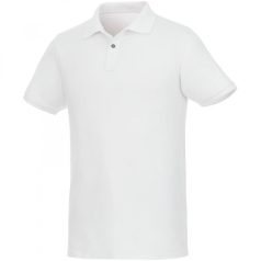   Beryl short sleeve men's organic recycled polo, Male, Piqué knit of 70% organic cotton and 30% recycled polyester, White, L