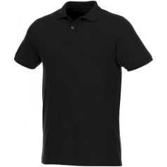   Beryl short sleeve men's organic recycled polo, Male, Piqué knit of 70% organic cotton and 30% recycled polyester,  solid black, S