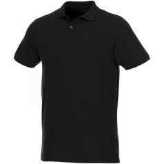   Beryl short sleeve men's organic recycled polo, Male, Piqué knit of 70% organic cotton and 30% recycled polyester,  solid black, L