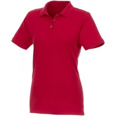   Beryl short sleeve women's organic recycled polo, Female, Piqué knit of 70% organic Cotton and 30% recycled Polyester, Red, L