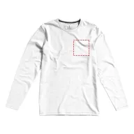   Ponoka long sleeve men's organic t-shirt, Male, Single Jersey knit of 95% organic ringspun Cotton and 5% Elastane, White, XS