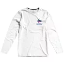 Ponoka long sleeve men's organic t-shirt, Male, Single Jersey knit of 95% organic ringspun Cotton and 5% Elastane, White, L