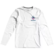   Ponoka long sleeve men's organic t-shirt, Male, Single Jersey knit of 95% organic ringspun Cotton and 5% Elastane, White, L