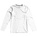 Ponoka long sleeve men's organic t-shirt, Male, Single Jersey knit of 95% organic ringspun Cotton and 5% Elastane, White, L