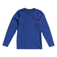   Ponoka long sleeve men's organic t-shirt, Male, Single Jersey knit of 95% organic ringspun Cotton and 5% Elastane, Blue, M