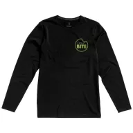   Ponoka long sleeve men's organic t-shirt, Male, Single Jersey knit of 95% organic ringspun Cotton and 5% Elastane, solid black, S