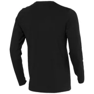  Ponoka long sleeve men's organic t-shirt, Male, Single Jersey knit of 95% organic ringspun Cotton and 5% Elastane, solid black, S