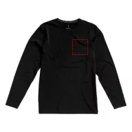  Ponoka long sleeve men's organic t-shirt, Male, Single Jersey knit of 95% organic ringspun Cotton and 5% Elastane, solid black, S