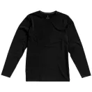 Ponoka long sleeve men's organic t-shirt, Male, Single Jersey knit of 95% organic ringspun Cotton and 5% Elastane, solid black, M