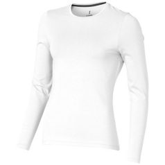   Ponoka long sleeve women's organic t-shirt, Female, Single Jersey knit of 95% organic ringspun Cotton and 5% Elastane, White, XS