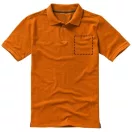 Calgary short sleeve men's polo, Male, Single Piqué of 100% Cotton, Orange, XS