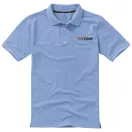 Calgary short sleeve men's polo, Male, Single Piqué of 100% Cotton, Light blue, XS