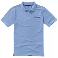   Calgary short sleeve men's polo, Male, Single Piqué of 100% Cotton, Light blue, XS