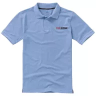   Calgary short sleeve men's polo, Male, Single Piqué of 100% Cotton, Light blue, XXL