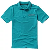   Calgary short sleeve men's polo, Male, Single Piqué of 100% Cotton, Aqua, XS