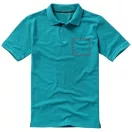Calgary short sleeve men's polo, Male, Single Piqué of 100% Cotton, Aqua, XS