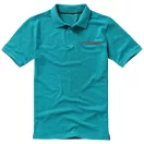 Calgary short sleeve men's polo, Male, Single Piqué of 100% Cotton, Aqua, M